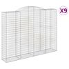 vidaXL kaarekujulised gabioonkorvid 9 tk, 300x50x220/240 cm, raud