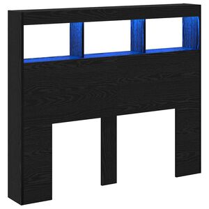vidaXL Peats LED -ribatuledega Must tamm 120 x 17 x 102 cm Tehispuit