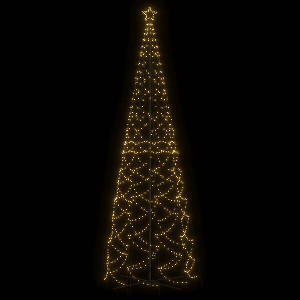 vidaXL koonusekujuline j&otilde;ulupuu, soe valge, 1400 LEDi, 160 x 500 cm