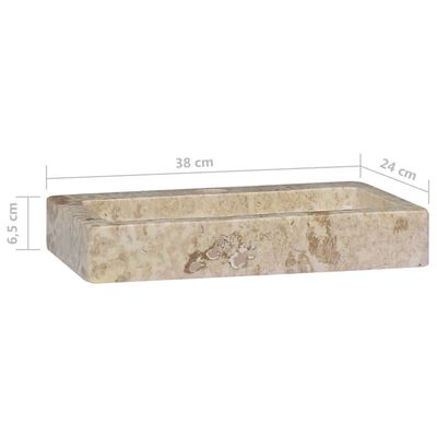 vidaXL seinale kinnitatav valamu, kreemjas, 38x24x6,5 cm, marmor
