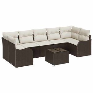 vidaXL Aia Diivanikomplekt padjaga ladustamisega 8 pcs Pruun ja kreem