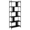 vidaXL Raamatukapp Must tamm 76 x 32 x 192 cm Tehispuit