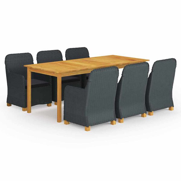 vidaXL 7-osaline aiam&ouml;&ouml;bli s&ouml;&ouml;gikomplekt, tumehall