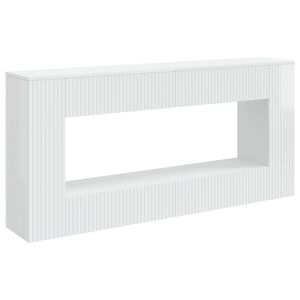 vidaXL Konsoollaud K&otilde;rgl&auml;ikega Valge 155 x 29 x 74 cm T&ouml;&ouml;deldud puit
