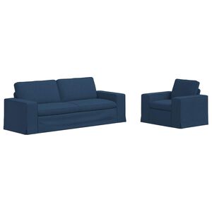 vidaXL Diivanikomplekt 2 pcs Sinine 222 x 80 x 82 cm kangas