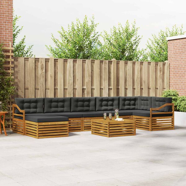 vidaXL V&auml;li diivanikomplekt padjaga 8 pcs Looduslik ja antriit