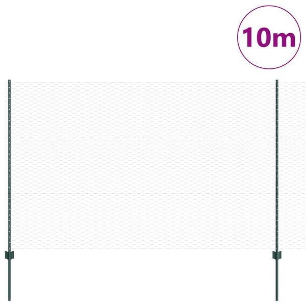 vidaXL Aed koos postiga Roheline 1,5 x 10 m Terased ja PVC