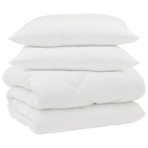 vidaXL Talve tek padjaga 3 pcs Valge Mikrofiiber