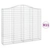 vidaXL kaarekujulised gabioonkorvid 11 tk, 200x30x160/180 cm, raud