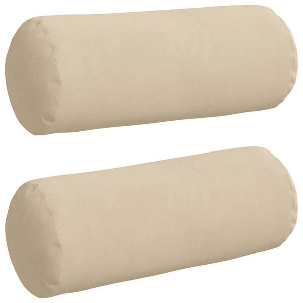 vidaXL Padjad 2 pcs cream Ø 15 x 40 cm Mikrofiber kangas