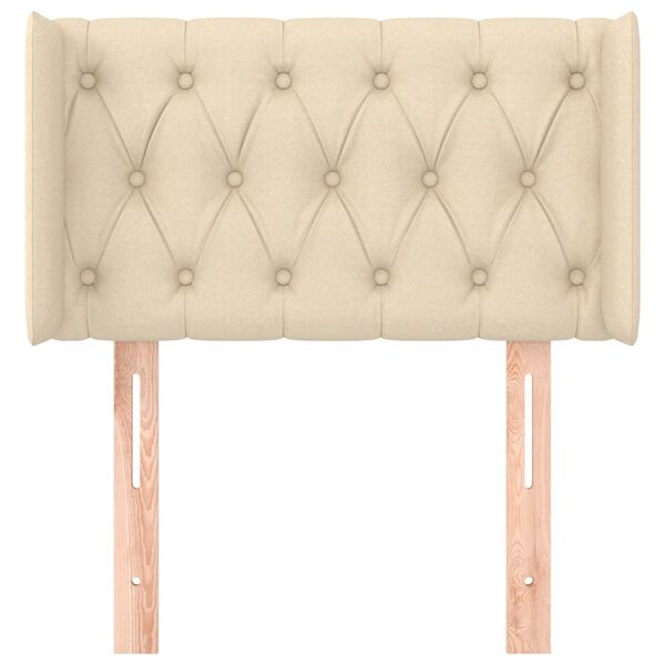 vidaXL voodipeats servadega, kreemjas, 83x16x78/88 cm, kangas