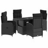 vidaXL &Otilde;ues&ouml;&ouml;gi komplekt padjaga padjaga 5 pcs Must pol&uuml;rotang