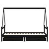 vidaXL lastevoodi raam sahtlitega, must, 90 x 190 cm, m&auml;nnipuit