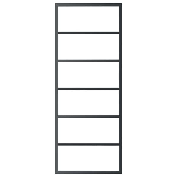 vidaXL liuguks riistvarakomplektiga, ESG klaas ja alumiinium, 76x205cm