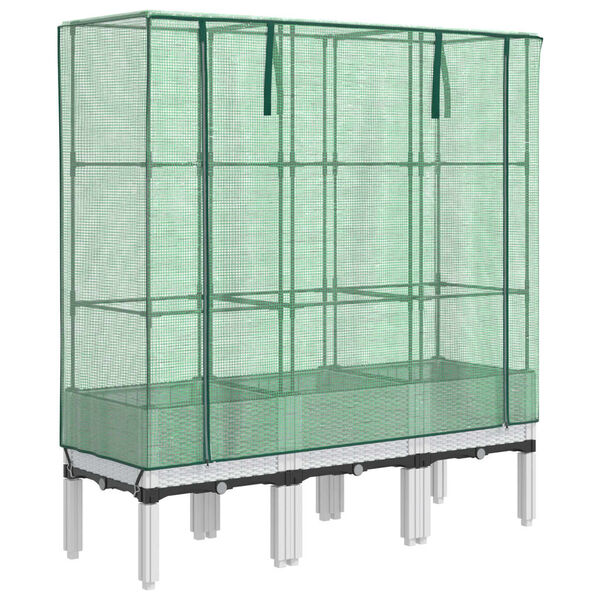 vidaXL taimekast kasvuhoonekattega, rotangi välimus, 120 x 40 x 140 cm