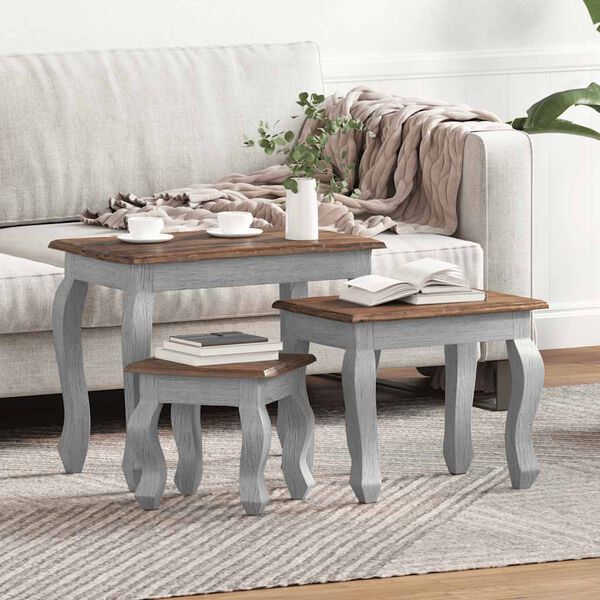 vidaXL &uuml;ksteise alla mahtuvate laudade komplekt, 3 tk, mahagonipuit