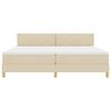 vidaXL LED Box Spring Voodi madratsiga peaga cream 200 x 200 cm kangas