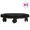 vidaXL ratastel taimek&auml;rud 5 tk, l&auml;bim&otilde;&otilde;t 30 cm, must, 170 kg
