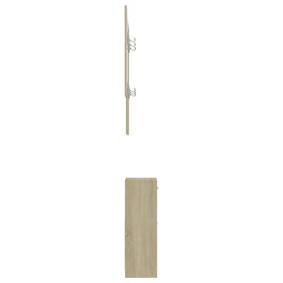 vidaXL esikumööbel valge, Sonoma tamm 100x25x76,5 cm, puitlaastplaat