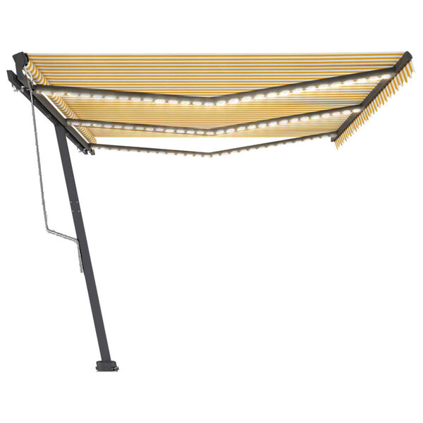 vidaXL automaatne varikatus LED, tuuleandur 600x300 cm, kollane/valge