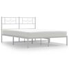 vidaXL metallist voodiraam peatsiga, valge, 140x200 cm