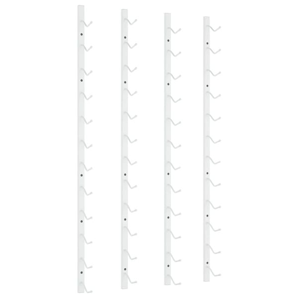 vidaXL seinale kinnitatav veiniriiul 12 pudelile 2 tk, valge, raud