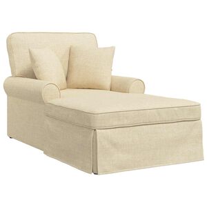 vidaXL Chaise lounge p&ouml;&ouml;ratud &auml;&auml;rega cream 91 x 157 x 91 cm kangas