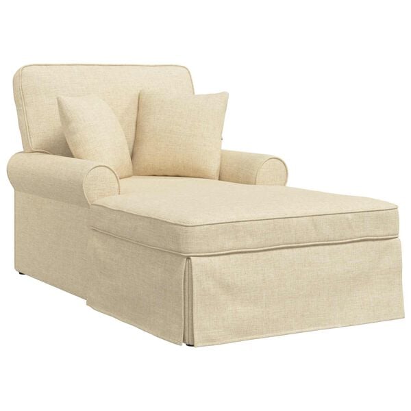 vidaXL Chaise lounge p&ouml;&ouml;ratud &auml;&auml;rega cream 91 x 157 x 91 cm kangas