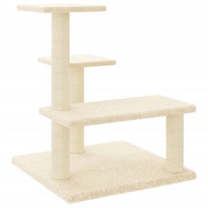vidaXL kassimaja sisalk&ouml;itega kraapimispostidega, kreemjas, 61 cm