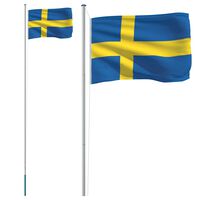 vidaXL Rootsi lipp ja lipumast, 6,23 m, alumiinium