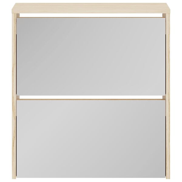 vidaXLi 2 sahtli ja peegliga kingakapp 63 x 17 x 67 cm tammev&auml;rvi