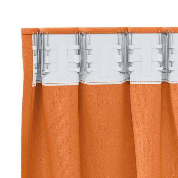 vidaXL Kardinad r&otilde;ngastega 2 pcs Oranž 175 x 140 cm Pol&uuml;ester