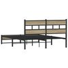 vidaXL metallist voodiraam ilma madratsita Sonoma tamm 140x190 cm
