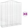 vidaXL kaarekujulised gabioonkorvid 8 tk, 200x50x220/240 cm, raud