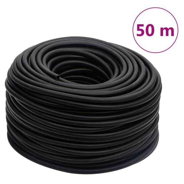 vidaXL h&uuml;briid &otilde;huvoolik, must, 0,6" 50 m, kumm ja PVC