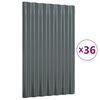 vidaXL katusepaneelid 36 tk, galvaniseeritud teras, hall, 60 x 36cm