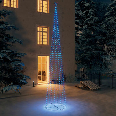 vidaXL koonusekujuline jõulupuu 752 sinist LEDi, 160x500 cm