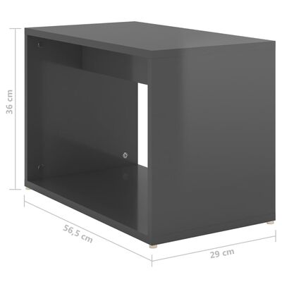 vidaXL 3 tk kohvilaudade komplekt, kõrgläikega hall, 60x60x38 cm