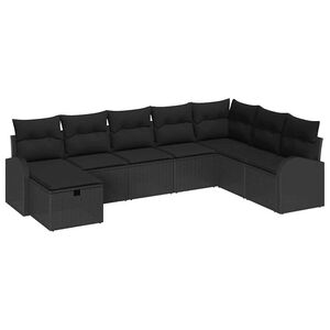 vidaXL Aia Diivanikomplekt padjaga 8 pcs Must Pol&uuml;rooster