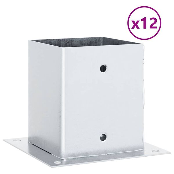 vidaXL postialused ruudukujulised 12 tk, 101x101 mm, tsingitud teras