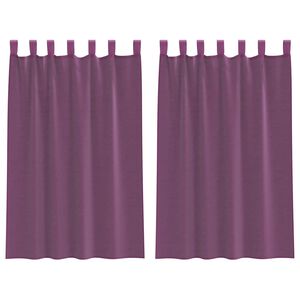 vidaXL aasadega voilee kardinad 2 tk, lillad, 140 x 175 cm