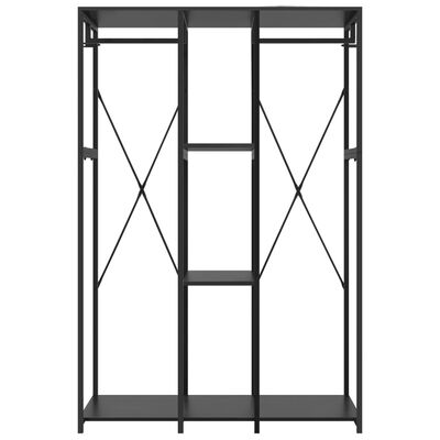 vidaXL garderoob, must, 110 x 40 x 167 cm, metall ja puitlaastplaat