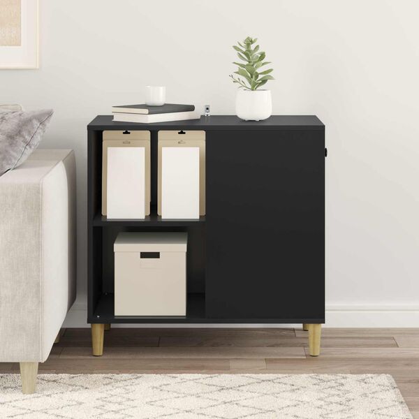 vidaXL Kassi Maja Must 72 x 42.5 x 70 cm Tehispuit