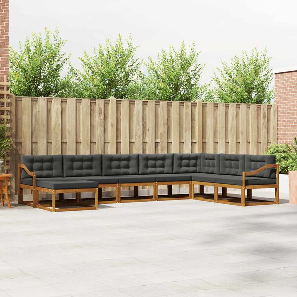 vidaXL V&auml;li diivanikomplekt padjaga 8 pcs Looduslik ja antriit