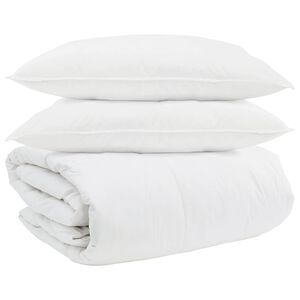 vidaXL Teki komplekt padjaga 3 pcs Valge Down Feather