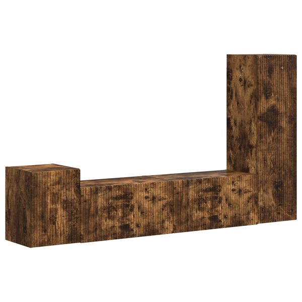 vidaXL Telerikapi komplekt 4 pcs Suitsetatud tamm Tehispuit