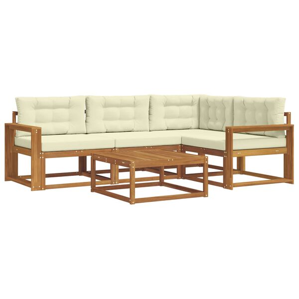 vidaXL V&auml;li diivanikomplekt padjaga 5 pcs Looduslik ja kreem