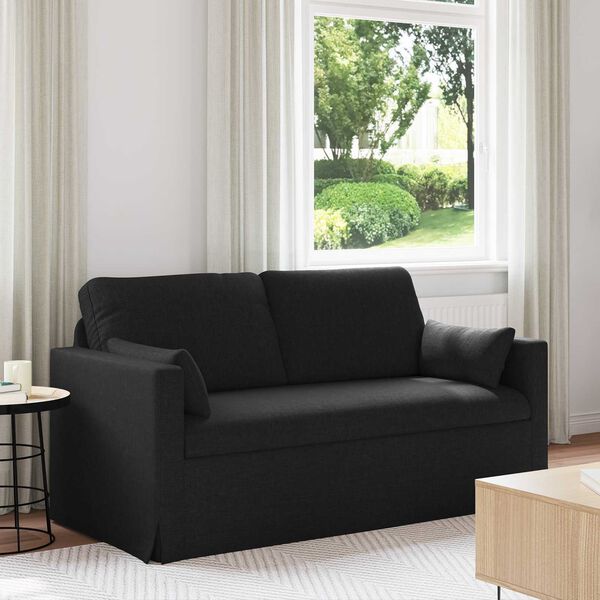vidaXL Diivan Must &Uuml;ldm&otilde;&otilde;tmed: 158 x 78 x 80 cm (L x S x K) Samet