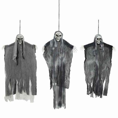 Rippuvad Halloweeni kummitused 3 tk must 66 x 110 cm