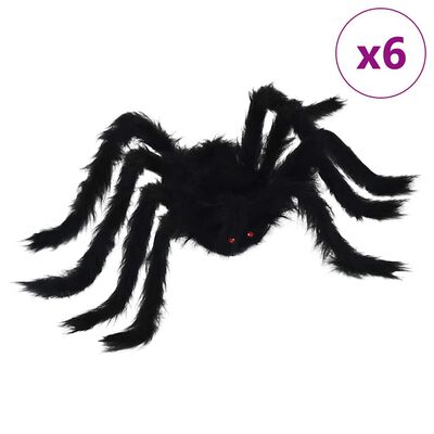 Halloweeni ämblikudekoratsioon 6 tk must 75 cm